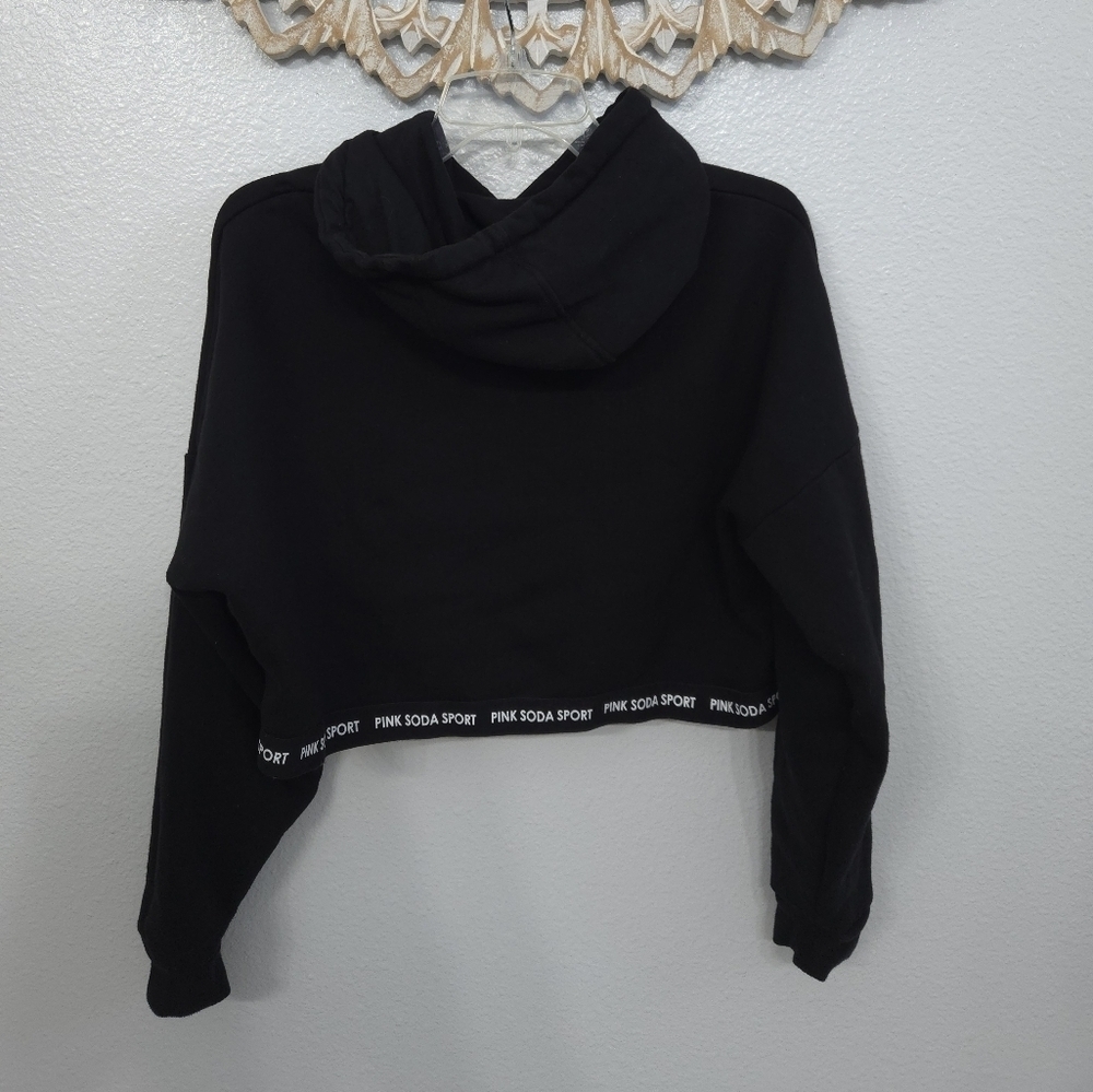 Pink Soda Sport Black Cropped Hoodie - Picture 4 of 8